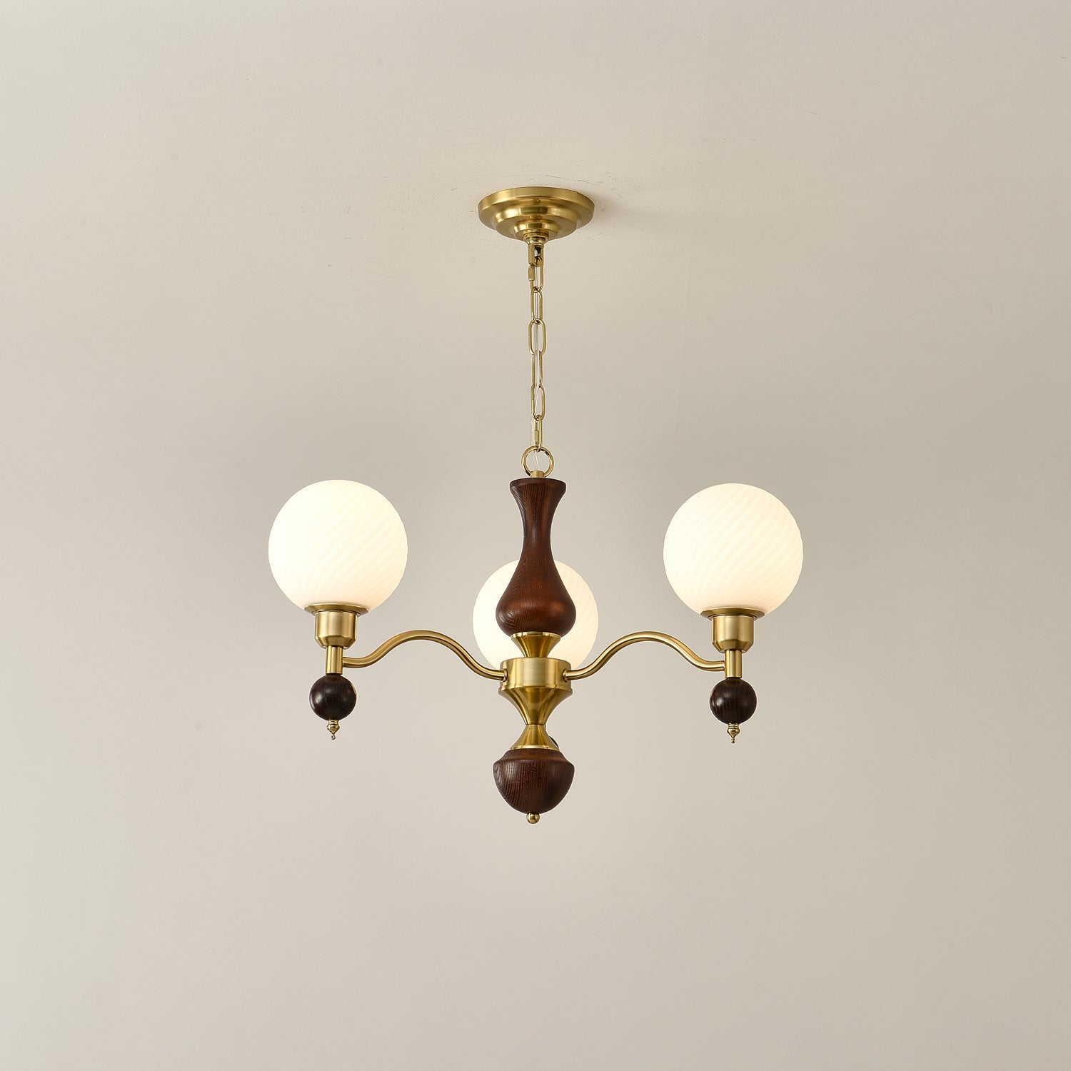 Aurora Globe Orb Walnut Chandelier - Lamp Outdoor