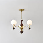 Aurora Globe Orb Walnut Chandelier - Lamp Outdoor