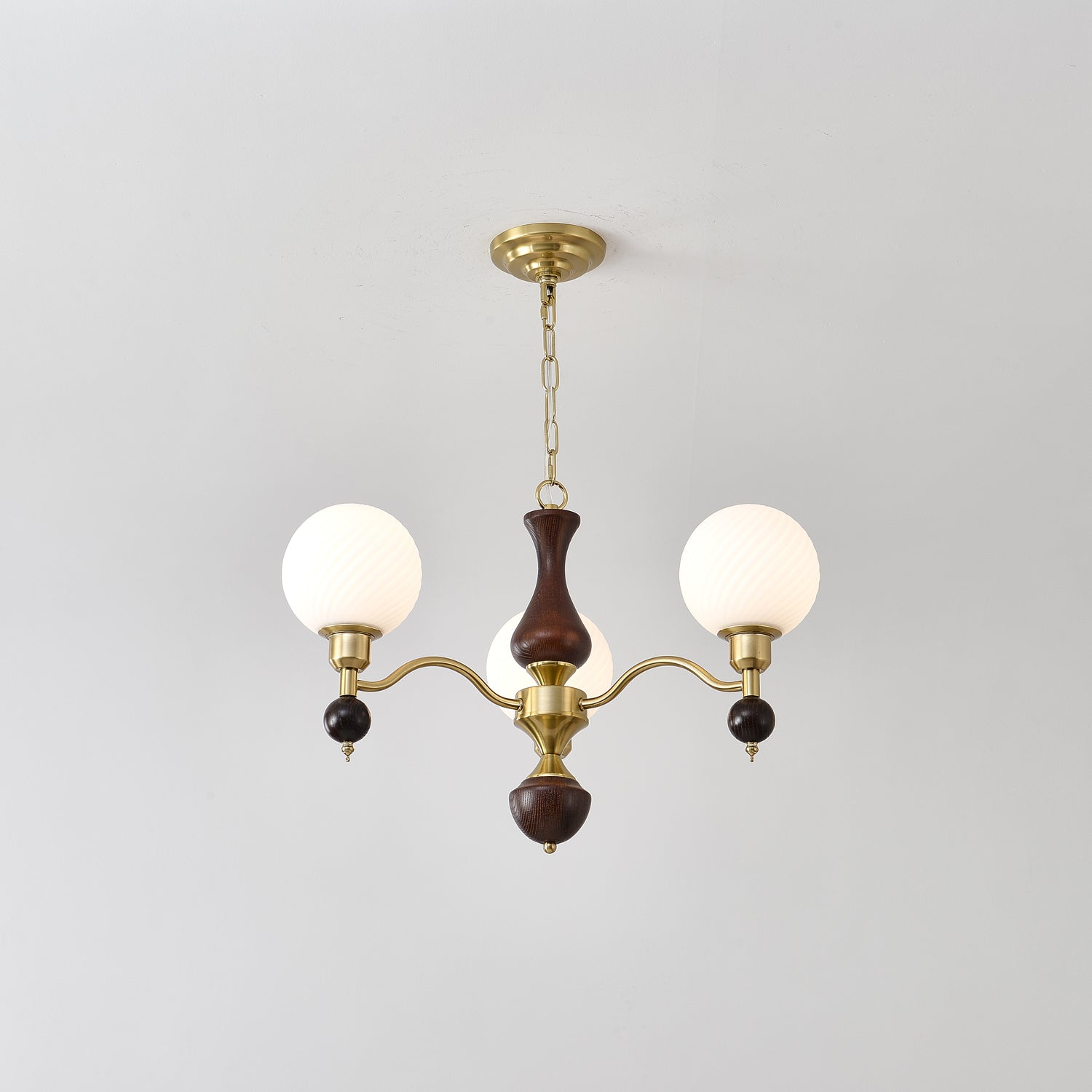 Aurora Globe Orb Walnut Chandelier - Lamp Outdoor