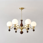 Aurora Globe Orb Walnut Chandelier - Lamp Outdoor