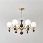 Aurora Globe Orb Walnut Chandelier - Lamp Outdoor