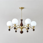 Aurora Globe Orb Walnut Chandelier - Lamp Outdoor