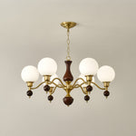Aurora Globe Orb Walnut Chandelier - Lamp Outdoor