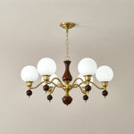Aurora Globe Orb Walnut Chandelier - Lamp Outdoor