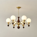 Aurora Globe Orb Walnut Chandelier - Lamp Outdoor