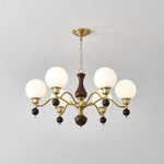 Aurora Globe Orb Walnut Chandelier - Lamp Outdoor