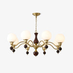 Aurora Globe Orb Walnut Chandelier - Lamp Outdoor