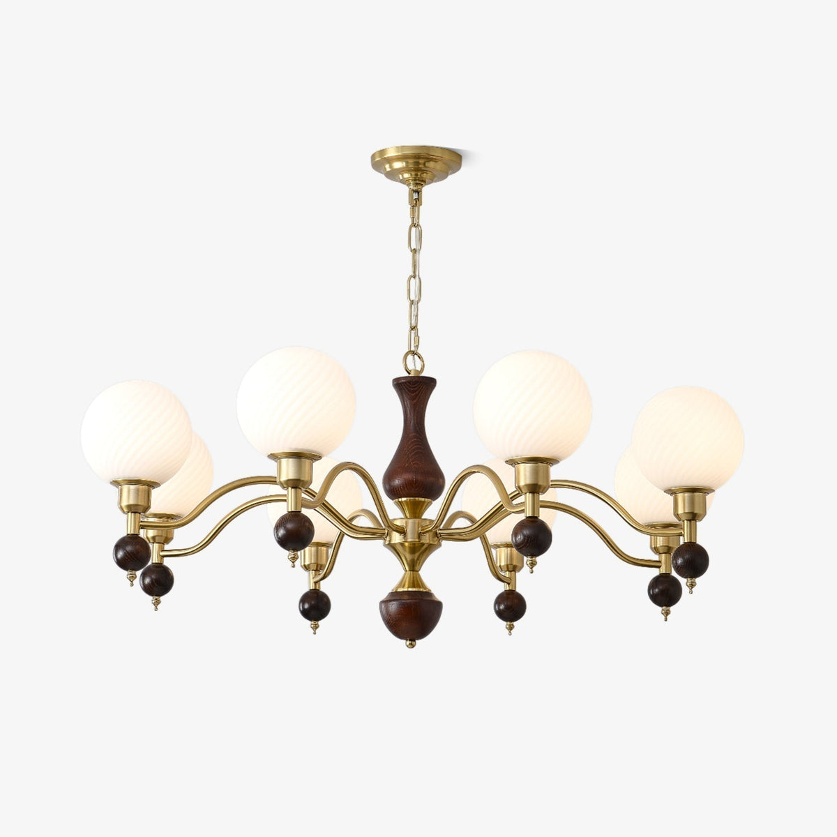 Aurora Globe Orb Walnut Chandelier - Lamp Outdoor