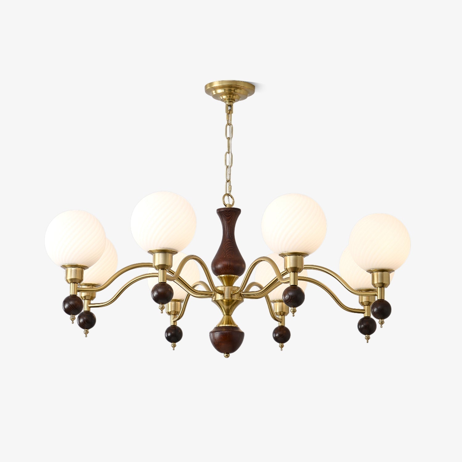 Aurora Globe Orb Walnut Chandelier - Lamp Outdoor
