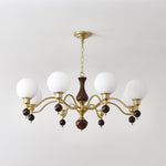 Aurora Globe Orb Walnut Chandelier - Lamp Outdoor