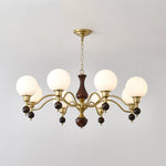 Aurora Globe Orb Walnut Chandelier - Lamp Outdoor