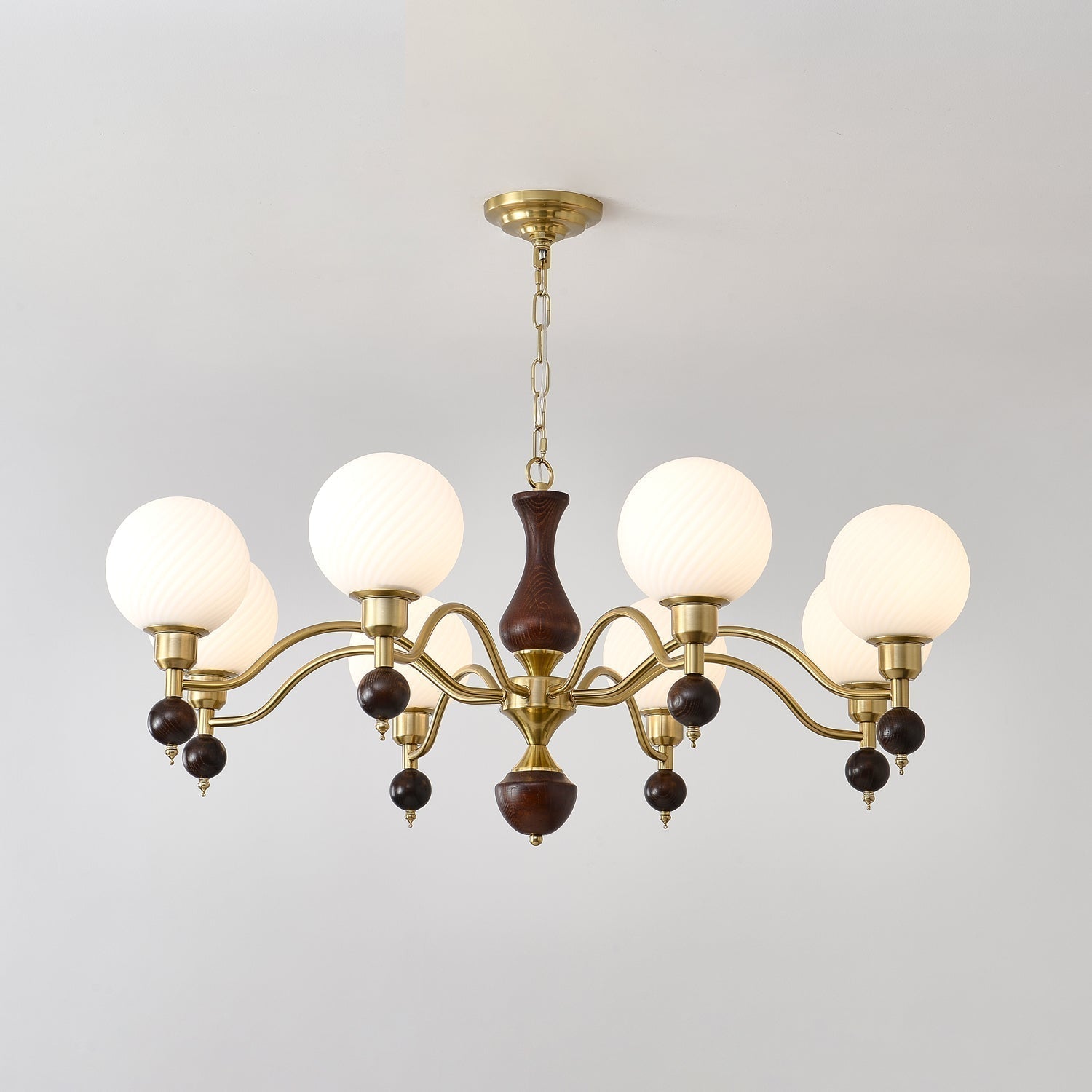 Aurora Globe Orb Walnut Chandelier - Lamp Outdoor