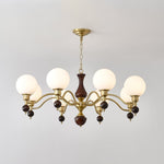 Aurora Globe Orb Walnut Chandelier - Lamp Outdoor