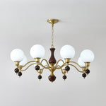 Aurora Globe Orb Walnut Chandelier - Lamp Outdoor