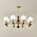 Aurora Globe Orb Walnut Chandelier - Lamp Outdoor