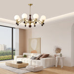 Aurora Globe Orb Walnut Chandelier - Lamp Outdoor