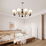 Aurora Globe Orb Walnut Chandelier - Lamp Outdoor