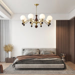 Aurora Globe Orb Walnut Chandelier - Lamp Outdoor