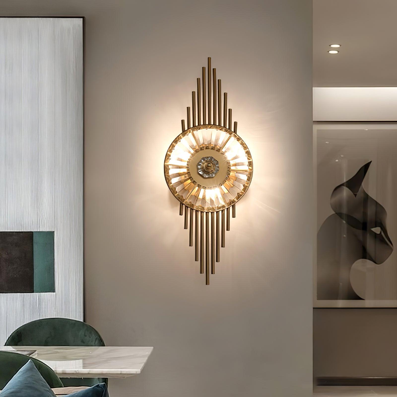 Crystal Gear Gold Wall Light - Lamp Outdoor
