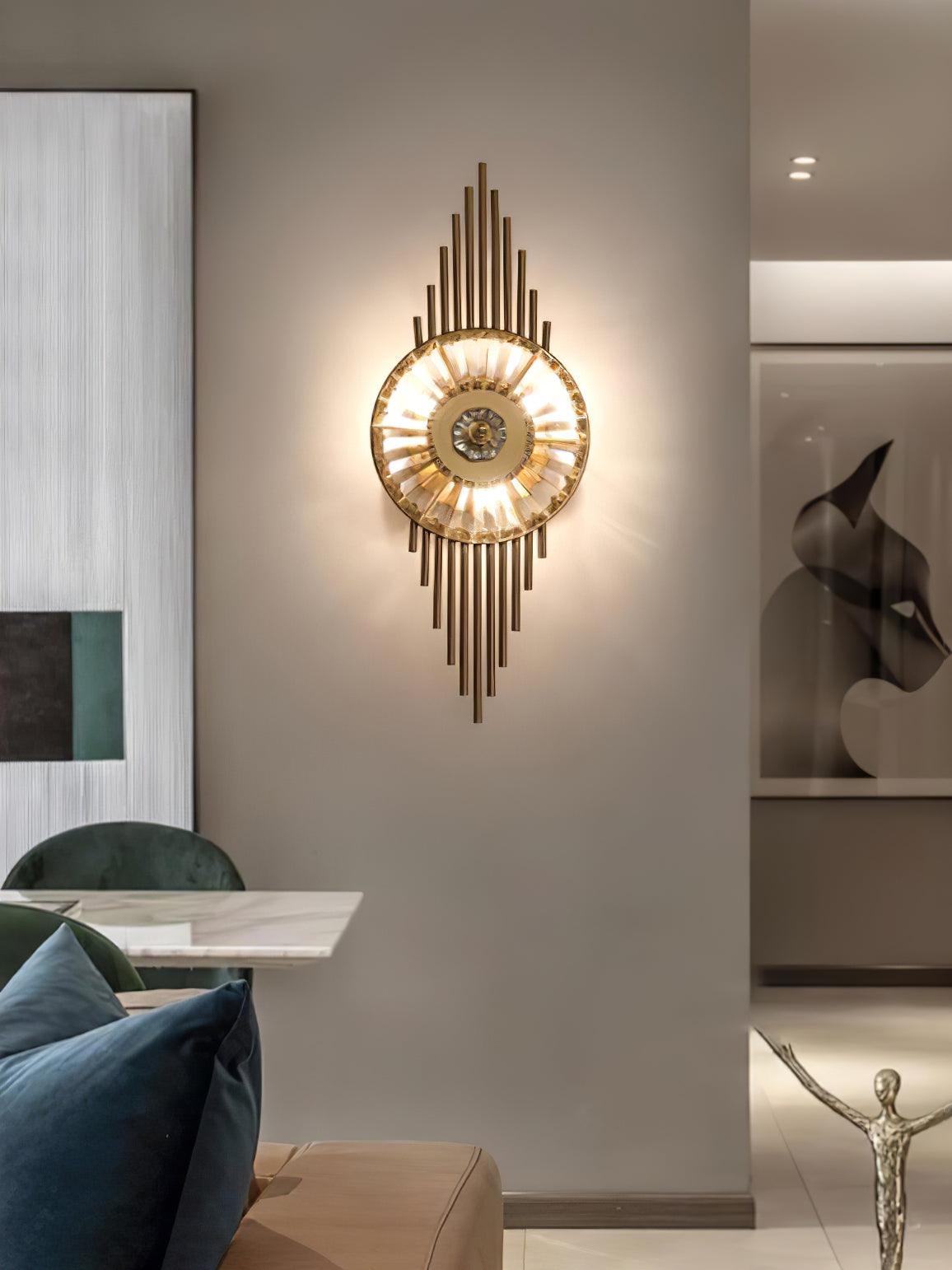 Crystal Gear Gold Wall Light - Lamp Outdoor