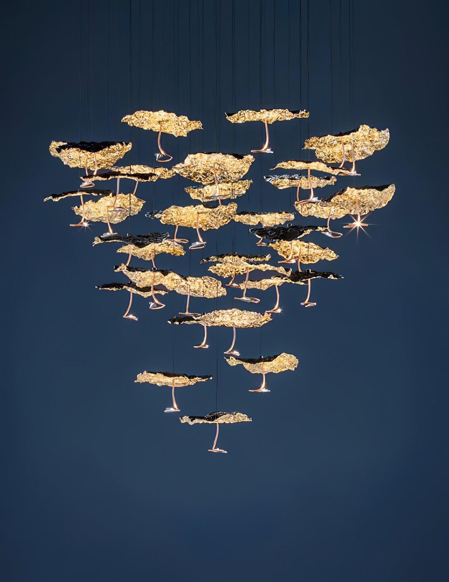 Aureate Cloud Brass Cluster Chandelier - Lamp Outdoor