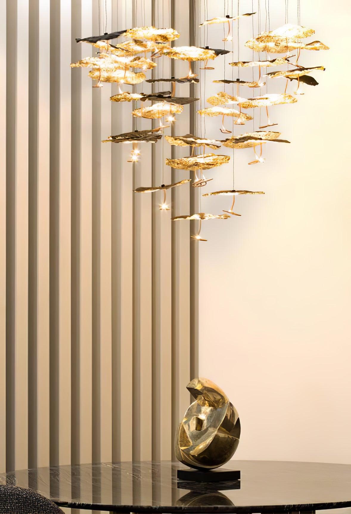Aureate Cloud Brass Cluster Chandelier - Lamp Outdoor