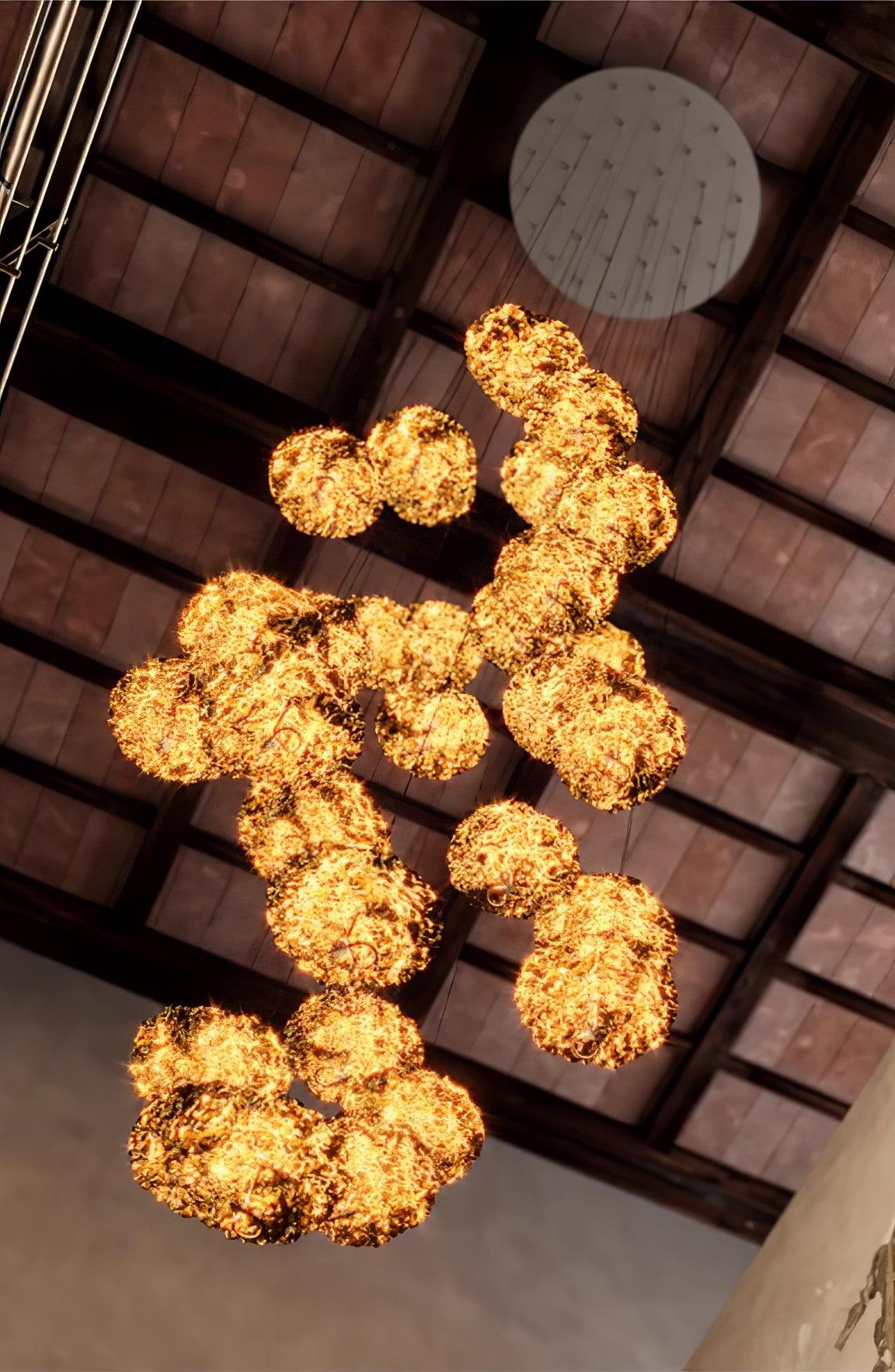 Aureate Cloud Brass Cluster Chandelier - Lamp Outdoor