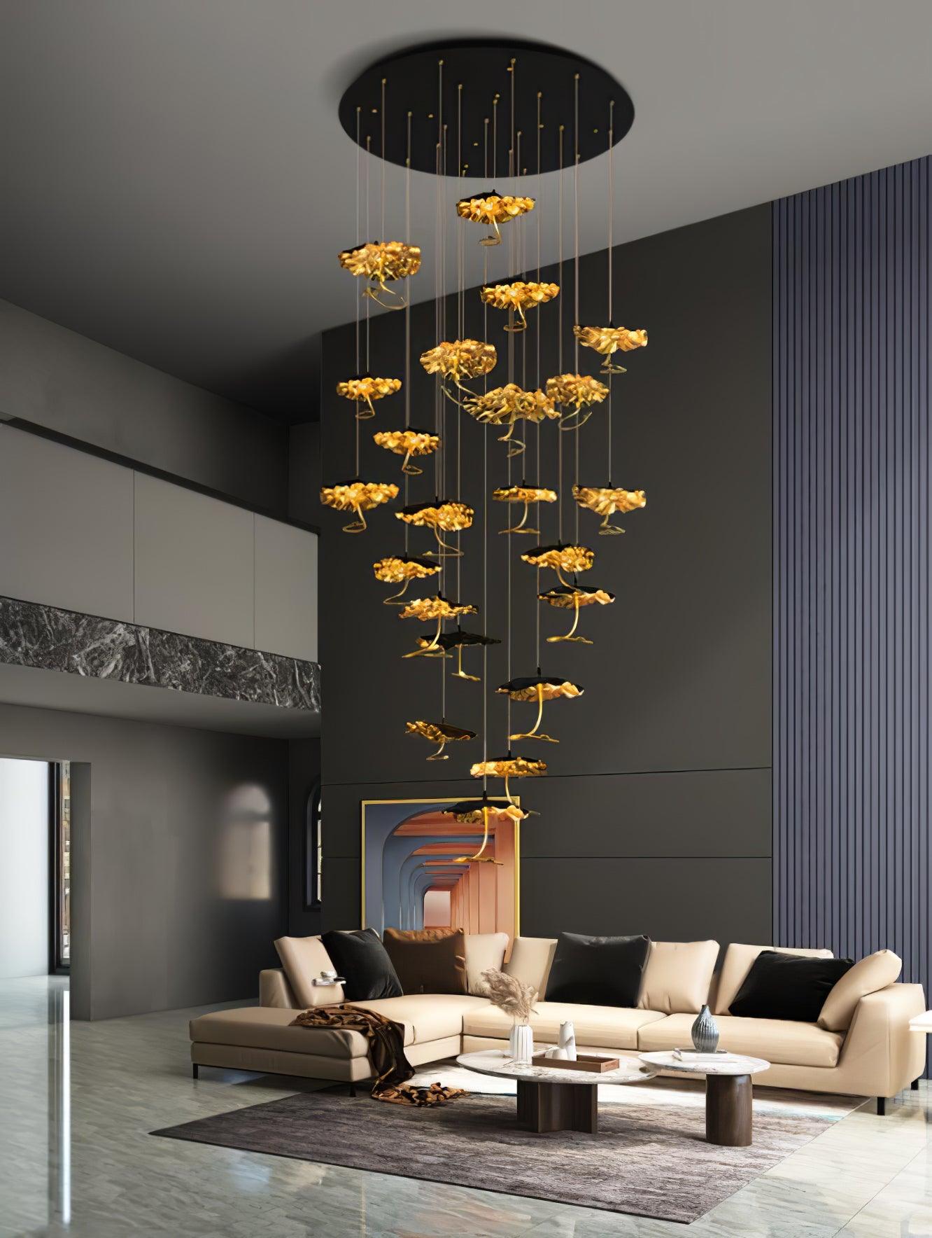 Aureate Cloud Brass Cluster Chandelier - Lamp Outdoor