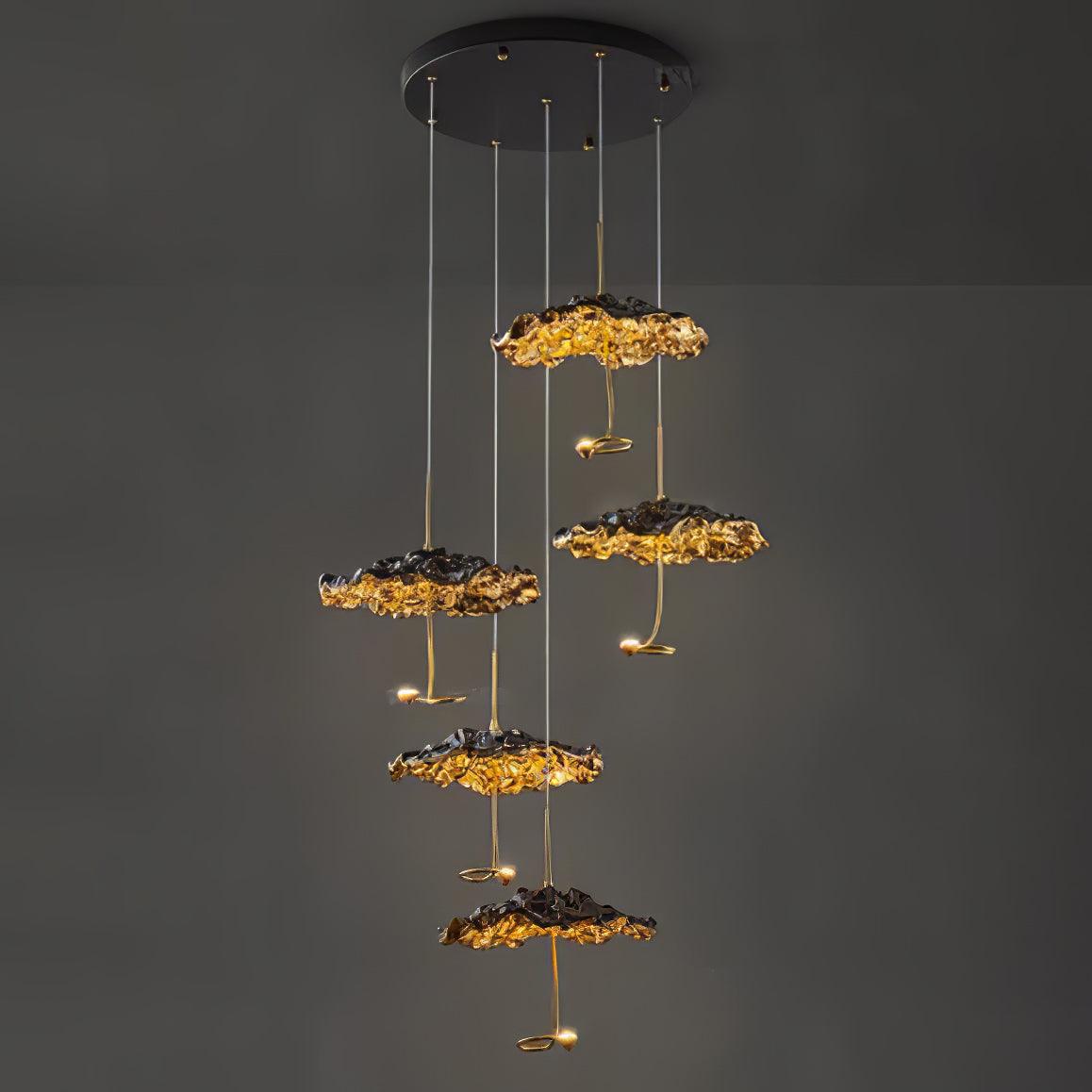 Aureate Cloud Brass Cluster Chandelier - Lamp Outdoor