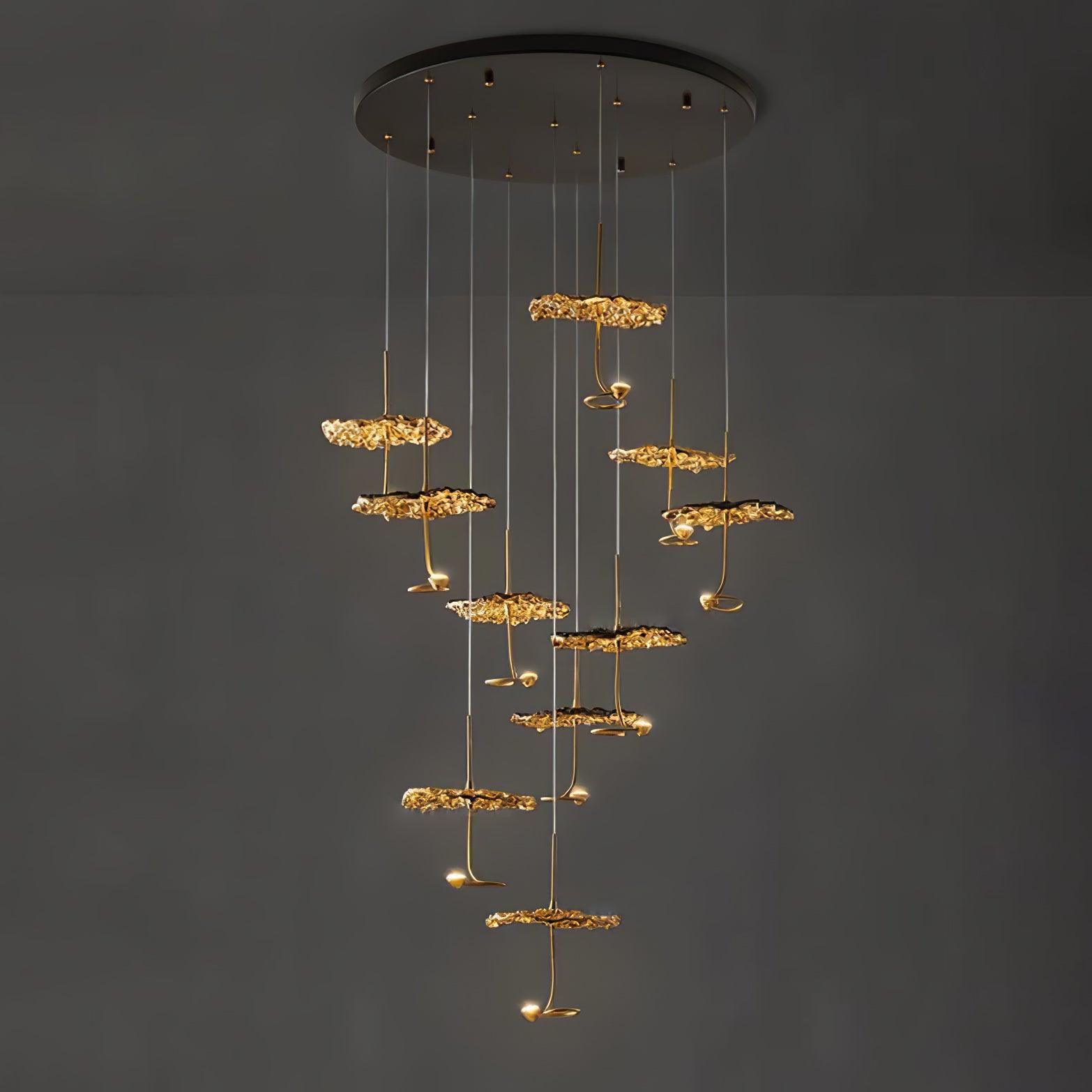 Aureate Cloud Brass Cluster Chandelier - Lamp Outdoor
