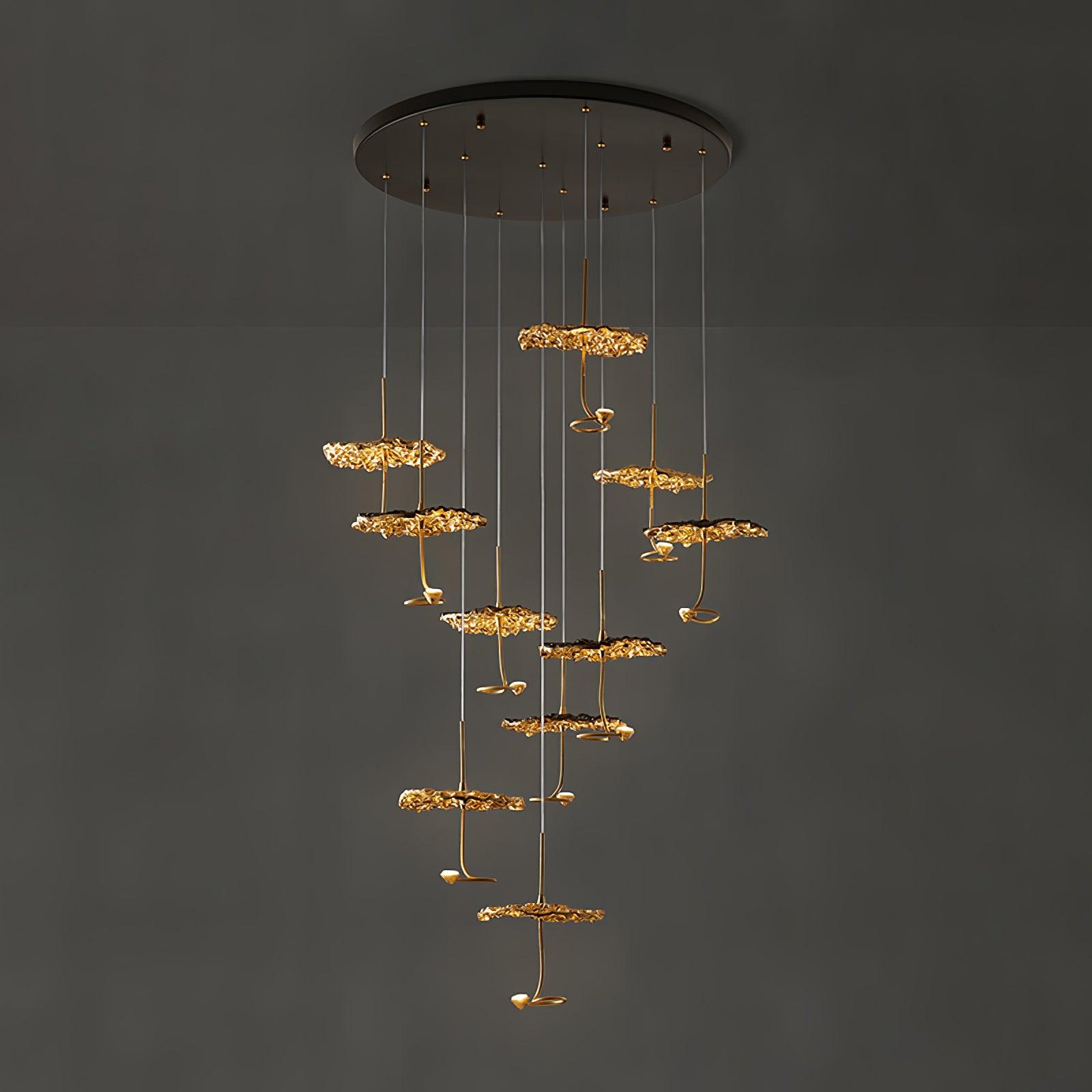 Aureate Cloud Brass Cluster Chandelier - Lamp Outdoor