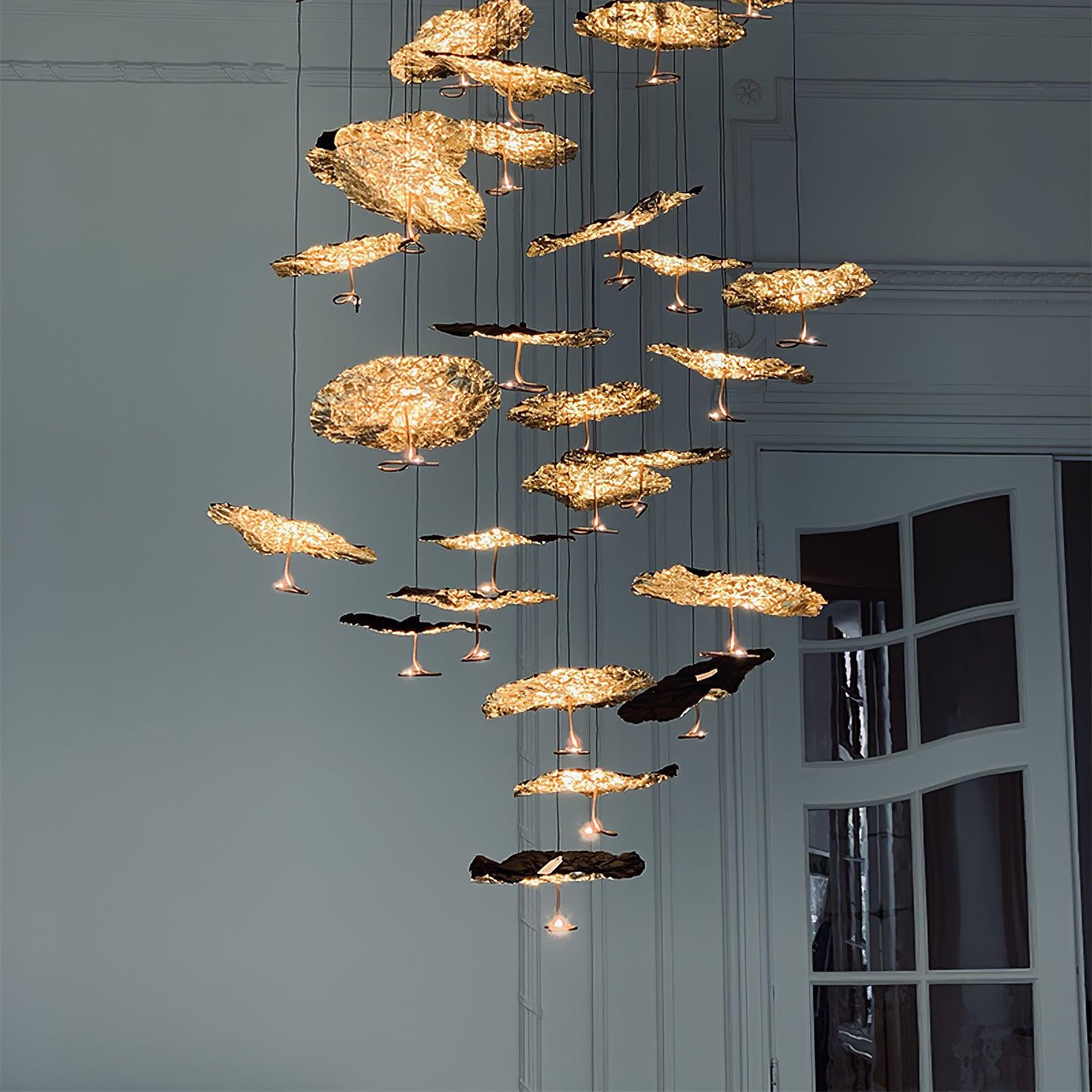 Aureate Cloud Brass Cluster Chandelier - Lamp Outdoor