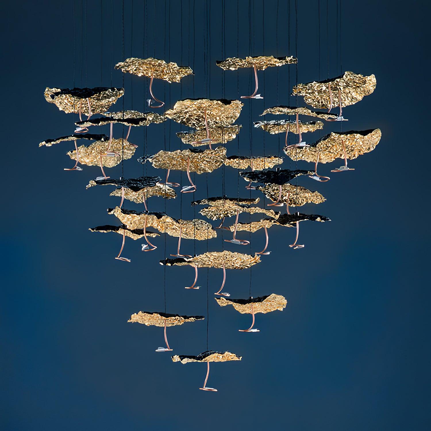 Aureate Cloud Brass Cluster Chandelier - Lamp Outdoor
