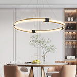 Lustra Chandelier Gold Ring LED Halo Modern - Letslighting