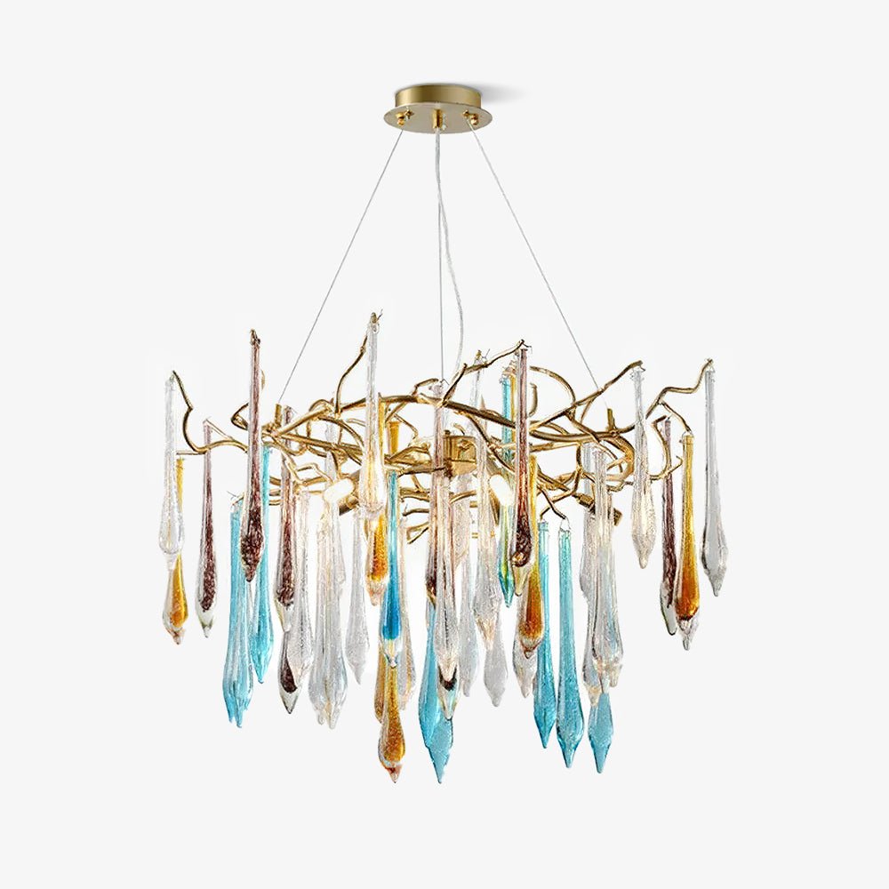 Aurora Chandelier Teardrop Glass Luxe - Lamp Outdoor