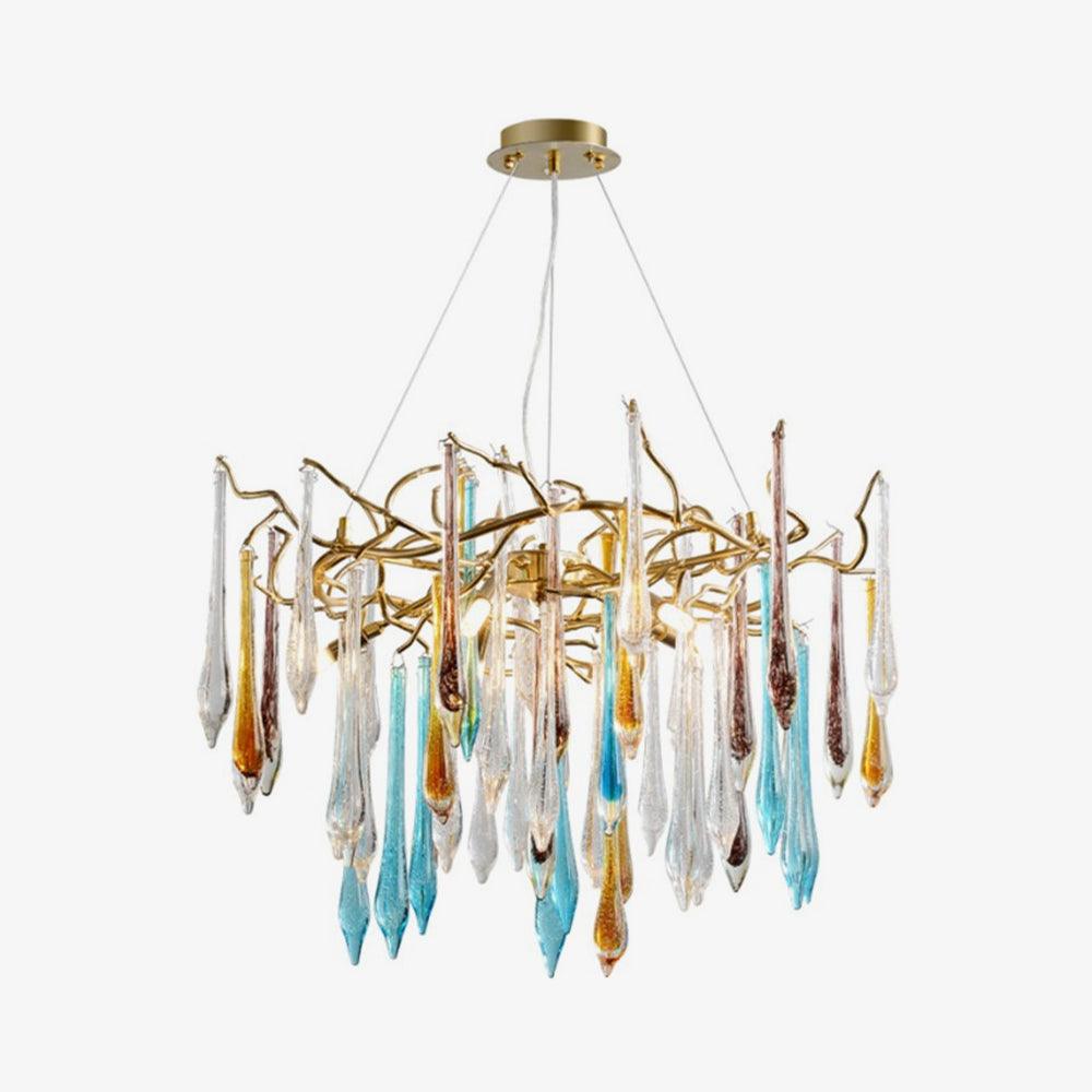 Aurora Chandelier Teardrop Glass Luxe - Lamp Outdoor