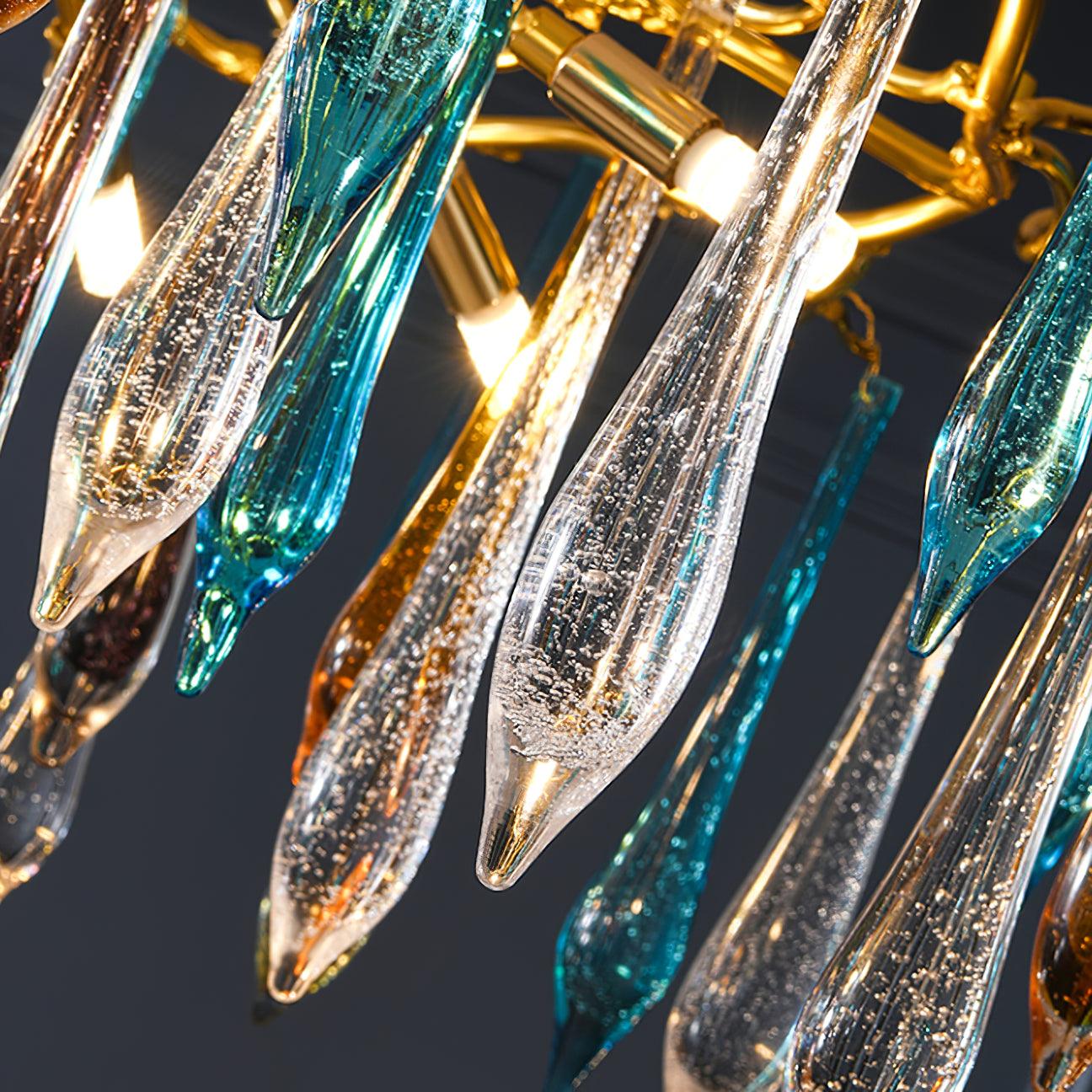 Aurora Chandelier Teardrop Glass Luxe - Lamp Outdoor