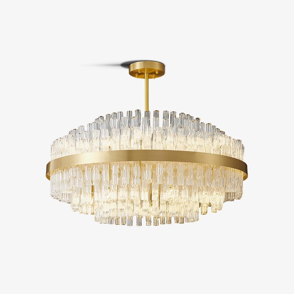 Gold & Clear Rod Chandelier - Lamp Outdoor