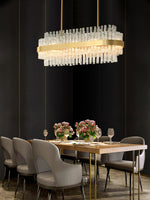 Gold & Clear Rod Chandelier - Lamp Outdoor