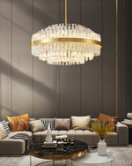 Gold & Clear Rod Chandelier - Lamp Outdoor