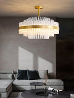 Gold & Clear Rod Chandelier - Lamp Outdoor
