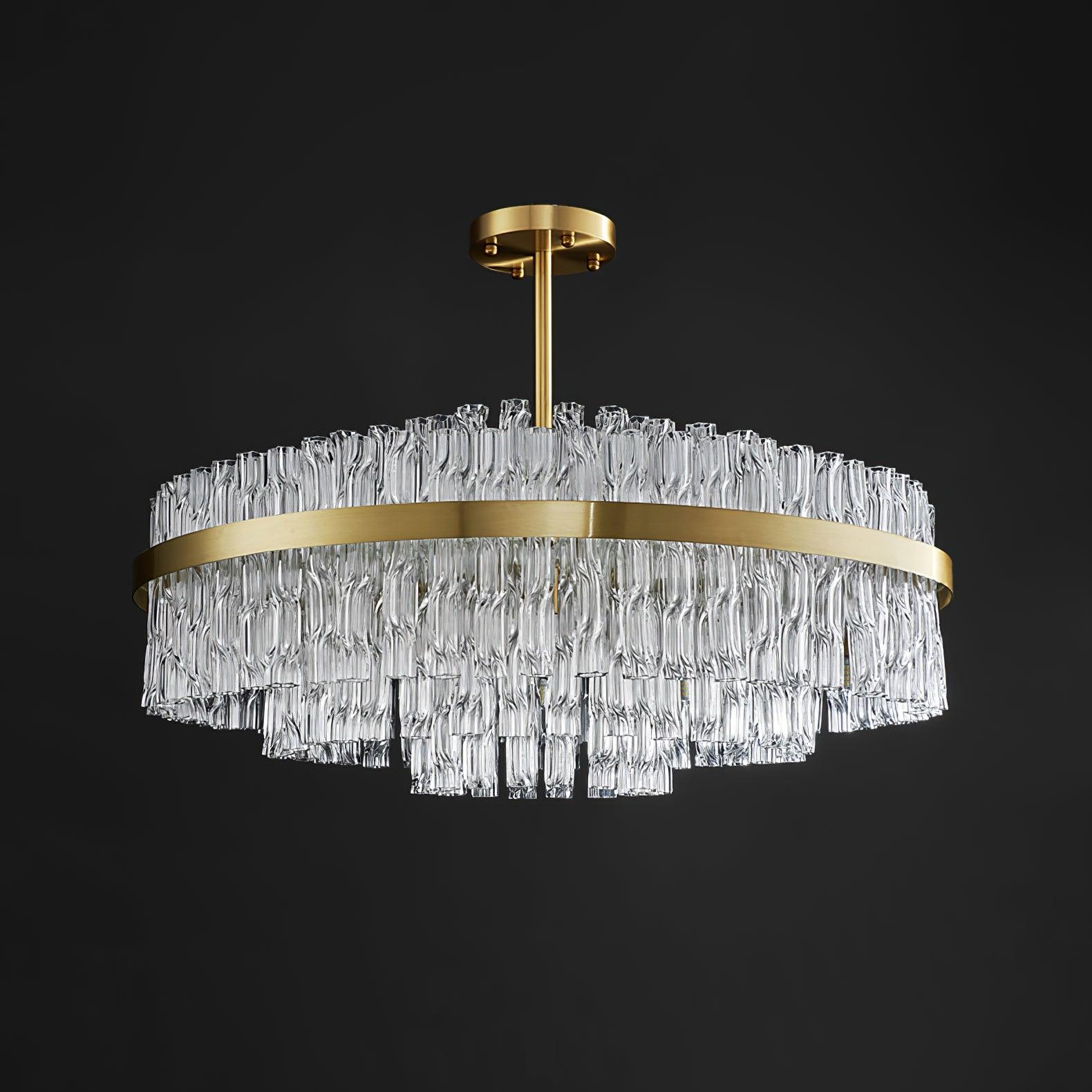 Gold & Clear Rod Chandelier - Lamp Outdoor