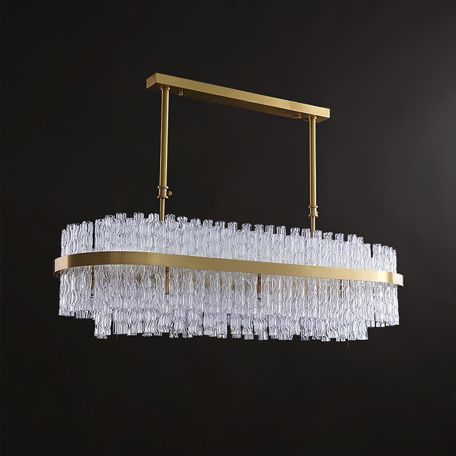 Gold & Clear Rod Chandelier - Lamp Outdoor