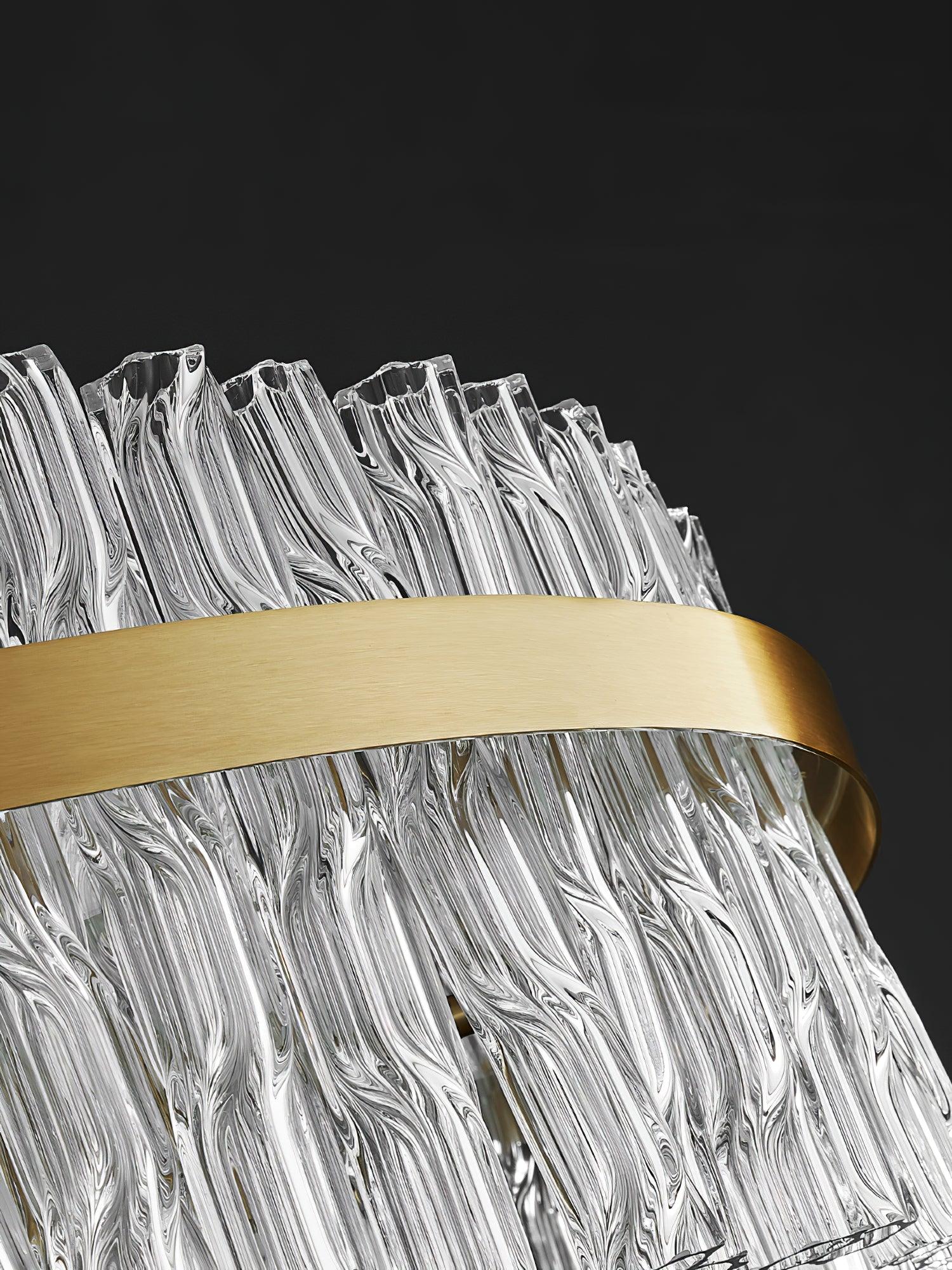 Gold & Clear Rod Chandelier - Lamp Outdoor