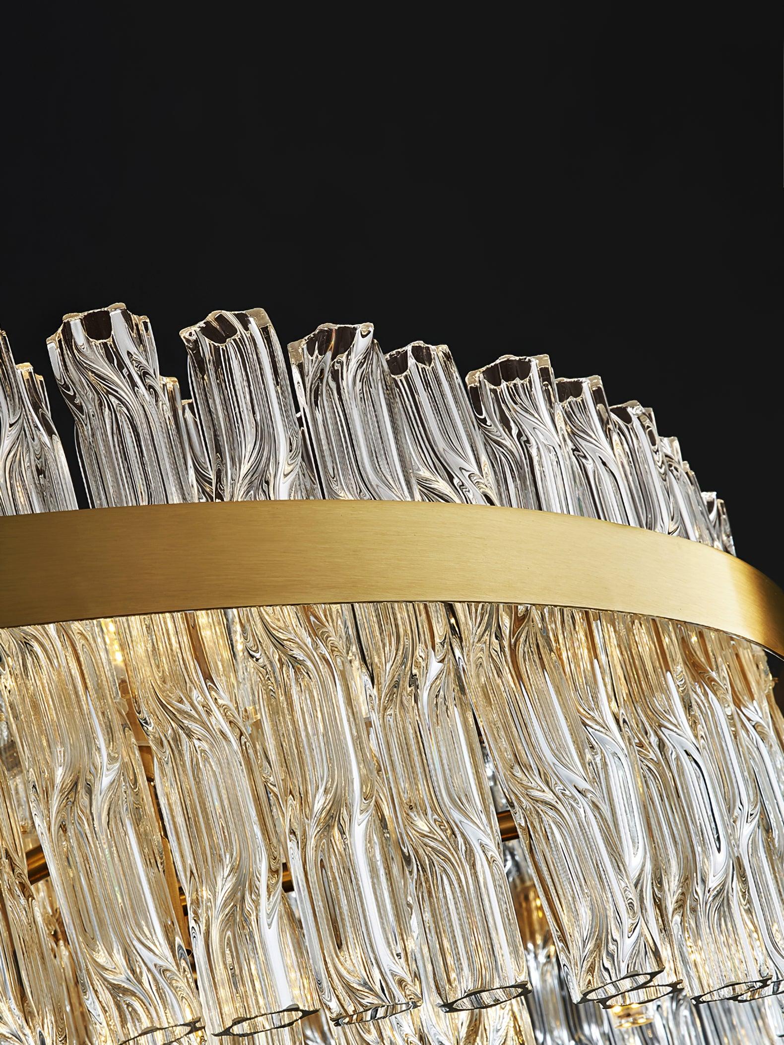 Gold & Clear Rod Chandelier - Lamp Outdoor