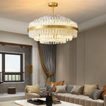 Gold & Clear Rod Chandelier - Lamp Outdoor