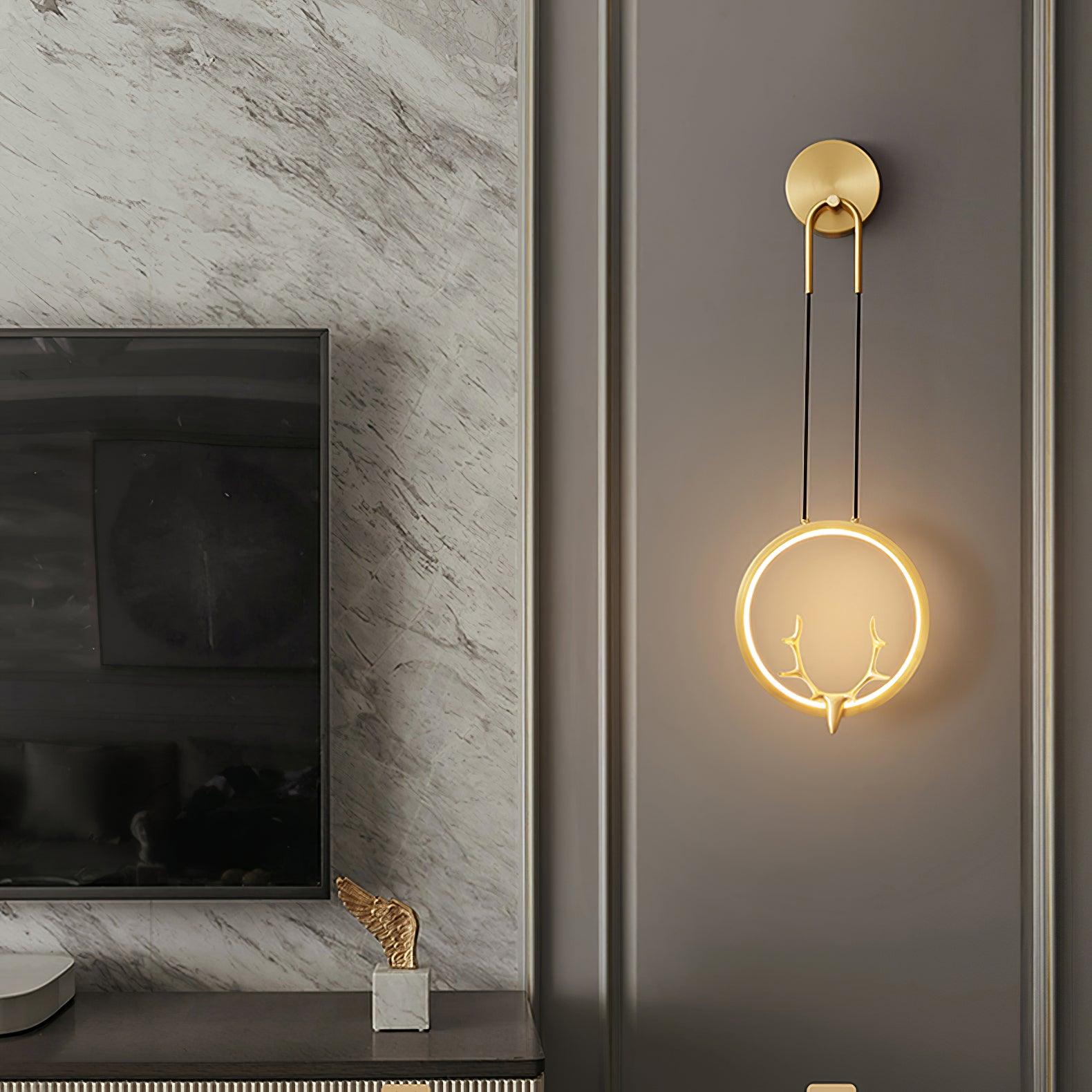 Golden Antler Wall Light - Lamp Outdoor