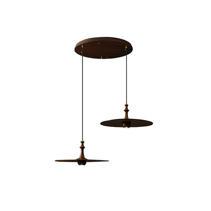 Syrinyra Sculptural Wood Disc Pendant Light - Lamp Outdoor