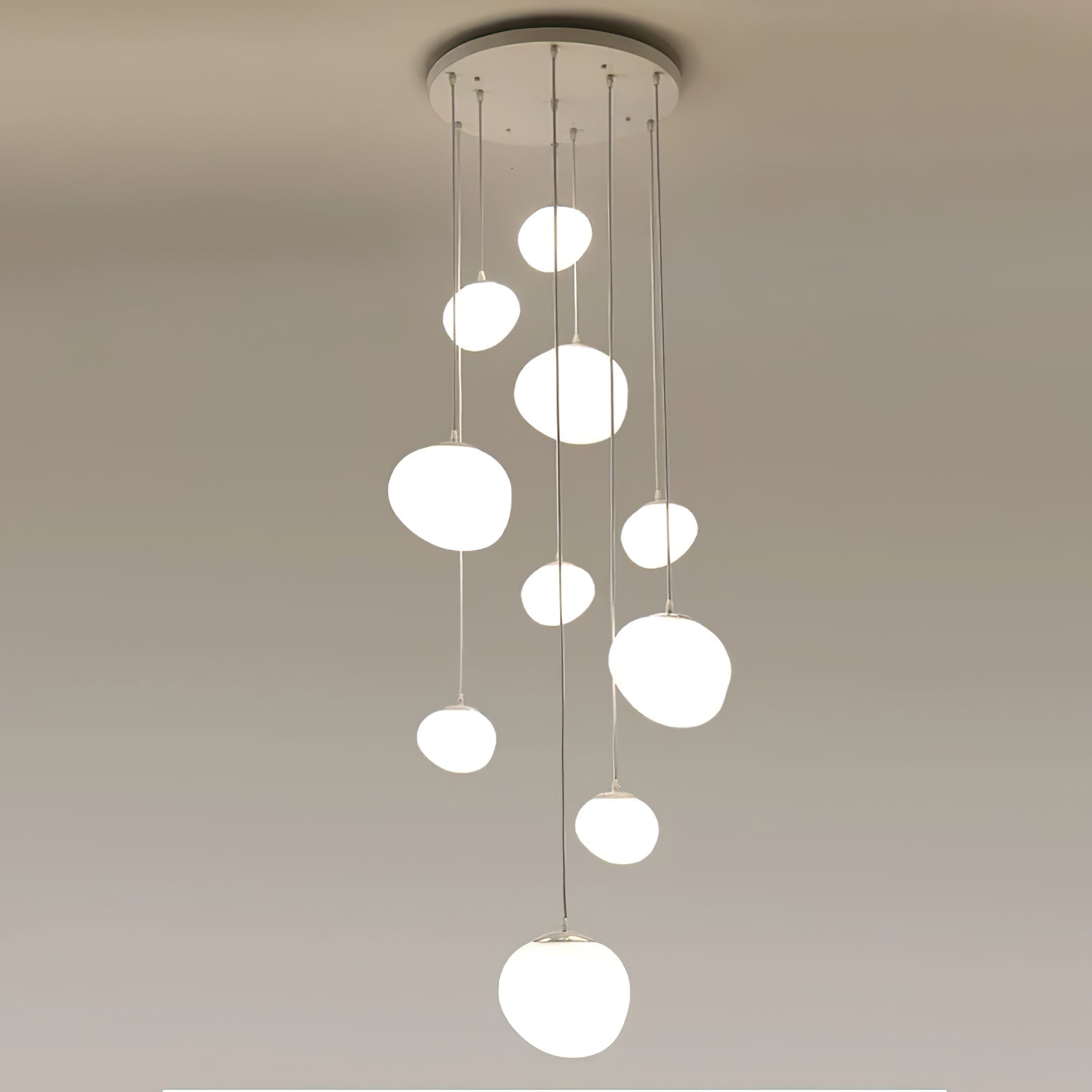 Gregg Stone Shape Glass Pendant Light - Lamp Outdoor