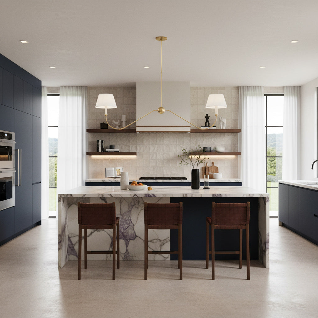 Griffin Contemporary Brass Chandelier